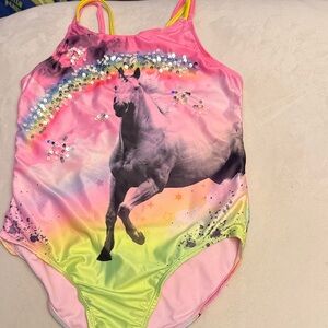 Wonder Nation one-piece rainbow star unicorn swimsuit